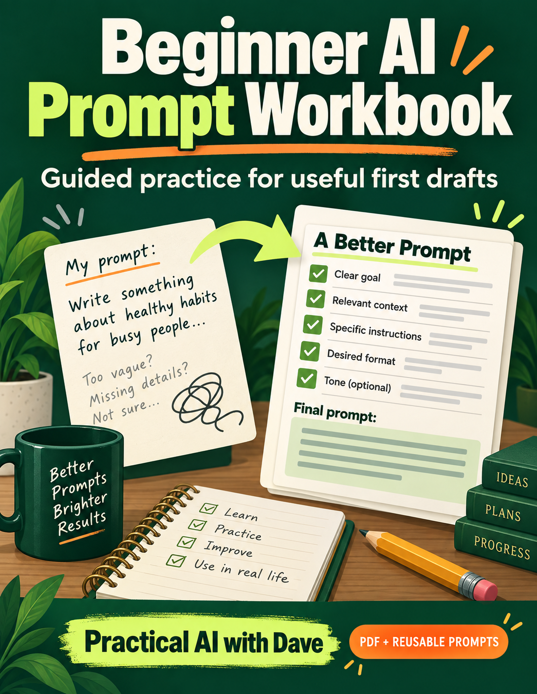 Beginner AI Prompt Workbook — Practical AI with Dave